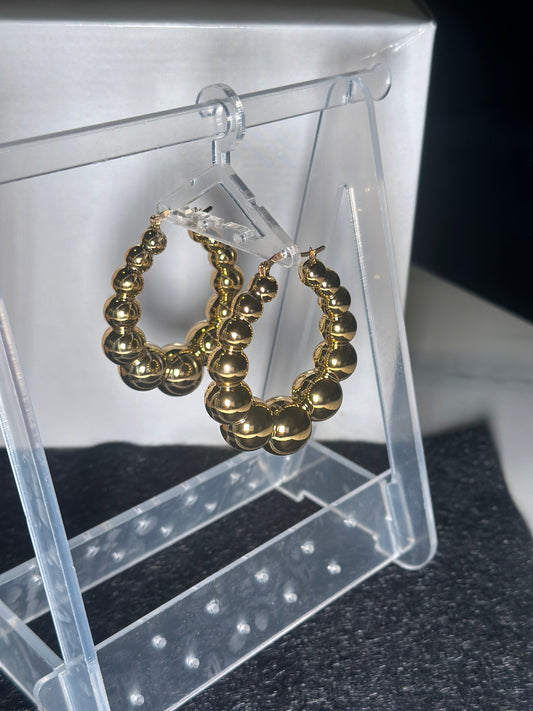 Gold Bubbly Hoops